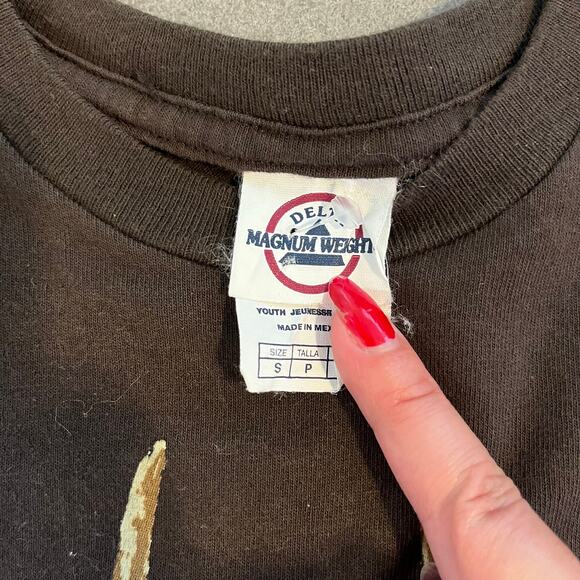 Delta Deer Game Hunting Brown cotton T-shirt youth boy Small camo outdoor ranch - Picture 3 of 4